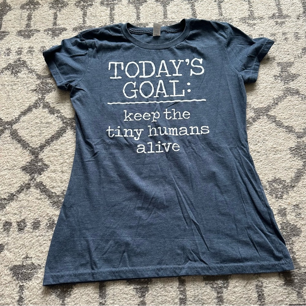 Keep The Tiny Humans Alive Short Sleeve Fitted Tee Size Small Air Waves - Picture 3 of 8